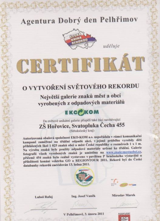 Certifikát EKO-KOM
